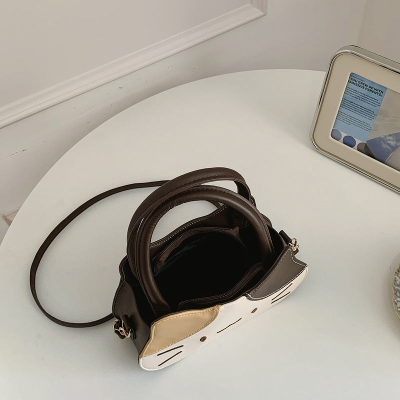 Bolso tote con diseño de gato en marrón | GATOKOOL