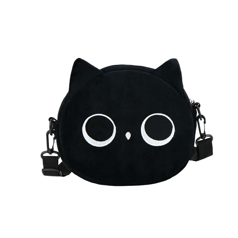 Bolso de peluche de gato negro con bandolera | GATOKOOL