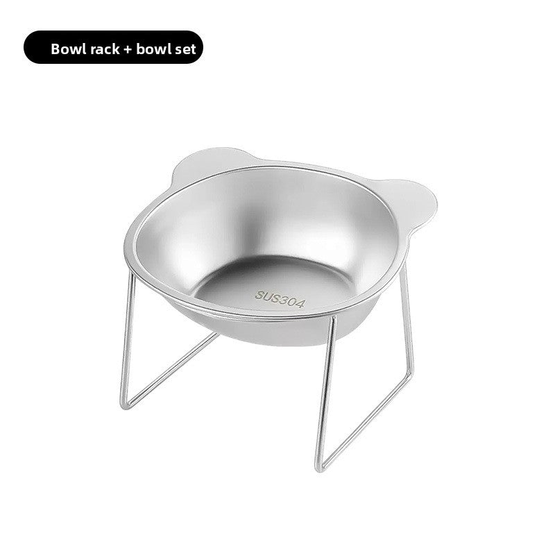 Cuenco de acero inoxidable para gatos con soporte opcional | GATOKOOL