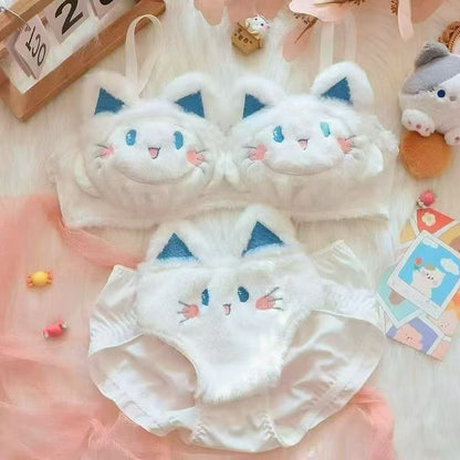 Sujetador afelpado con estampado de gato de la suerte | GATOKOOL