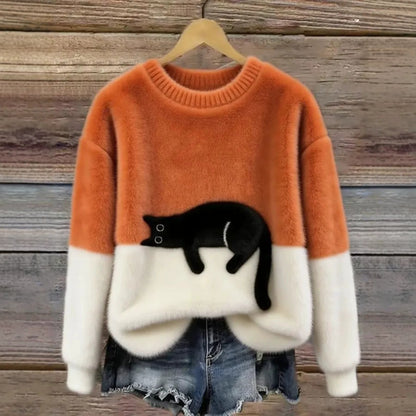 Sudadera de mujer con estampado de gato efecto 3D | GATOKOOL