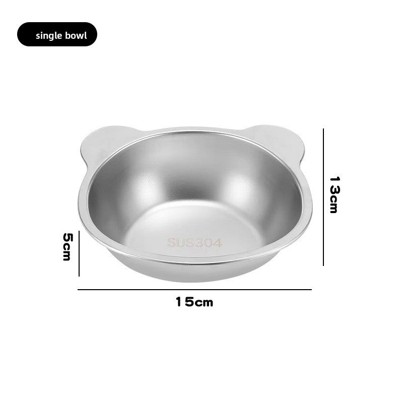 Cuenco de acero inoxidable para gatos con soporte opcional | GATOKOOL