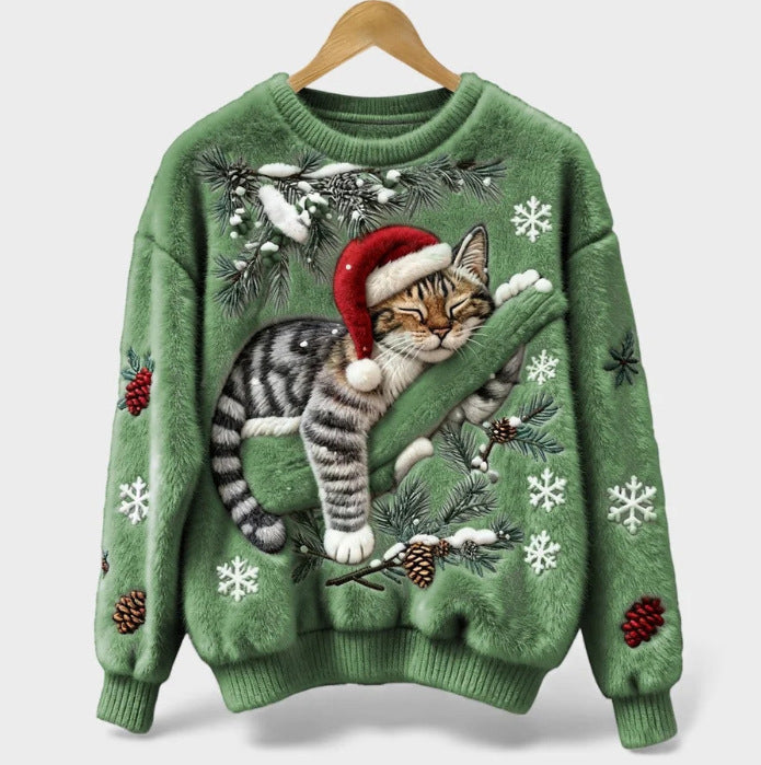 Sudadera de mujer con estampado de gato efecto 3D | GATOKOOL