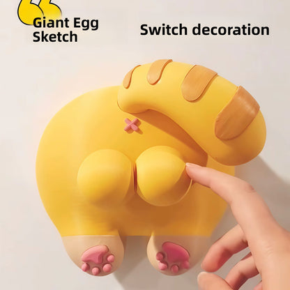 Cubierta decorativa para interruptor con trasero de gato | GATOKOOL