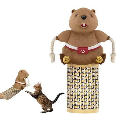 Guante de peluche con forma de castor para jugar con gatos | GATOKOOL