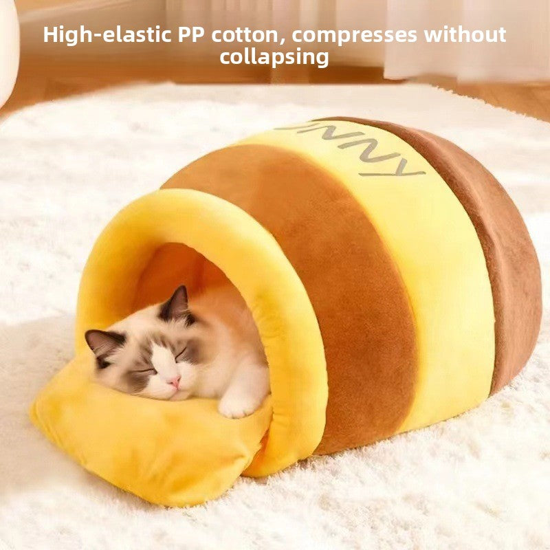 Cama cueva para gatos con forma de tarro | GATOKOOL