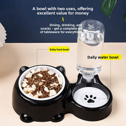 Comedero y bebedero para gatos con cuenco inclinado | GATOKOOL