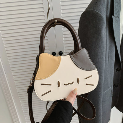 Bolso tote con diseño de gato en marrón | GATOKOOL