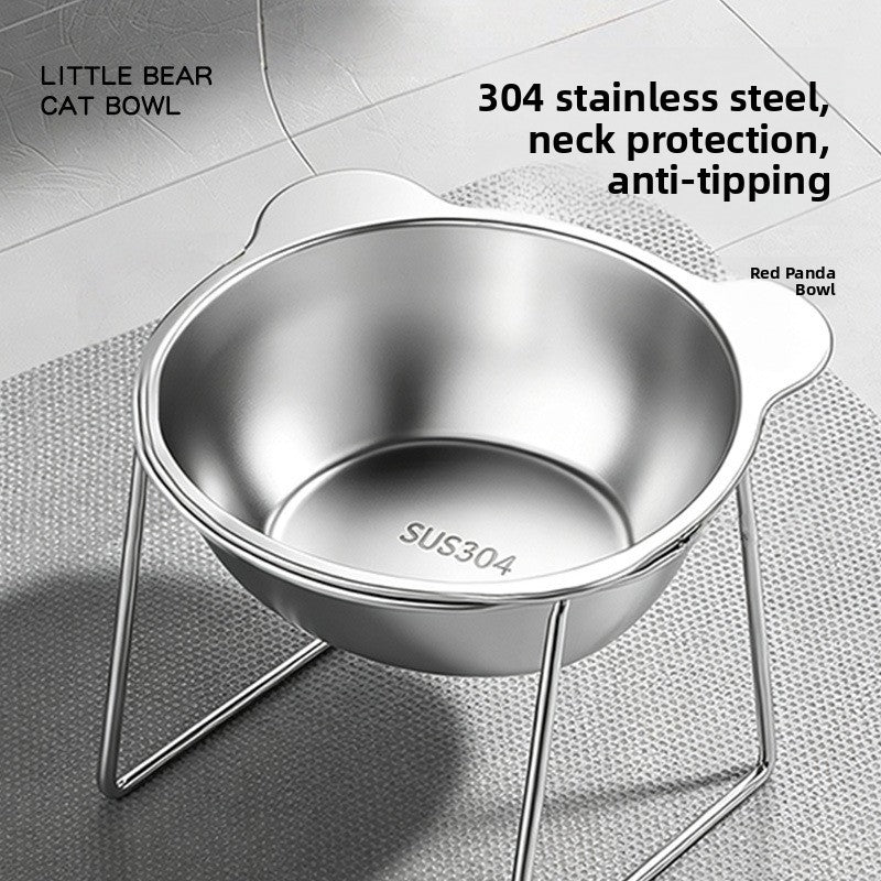 Cuenco de acero inoxidable para gatos con soporte opcional | GATOKOOL