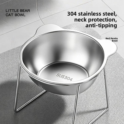 Cuenco de acero inoxidable para gatos con soporte opcional | GATOKOOL