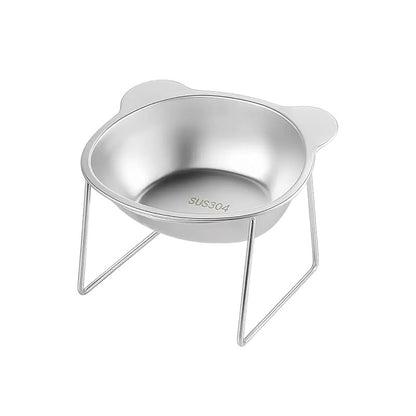 Cuenco de acero inoxidable para gatos con soporte opcional | GATOKOOL