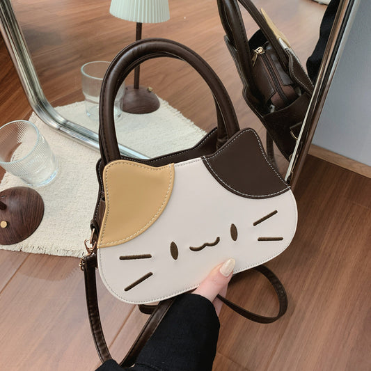 Bolso tote con diseño de gato en marrón | GATOKOOL