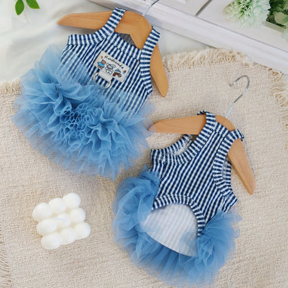 Vestido de rayas para gatos con falda de tul | GATOKOOL