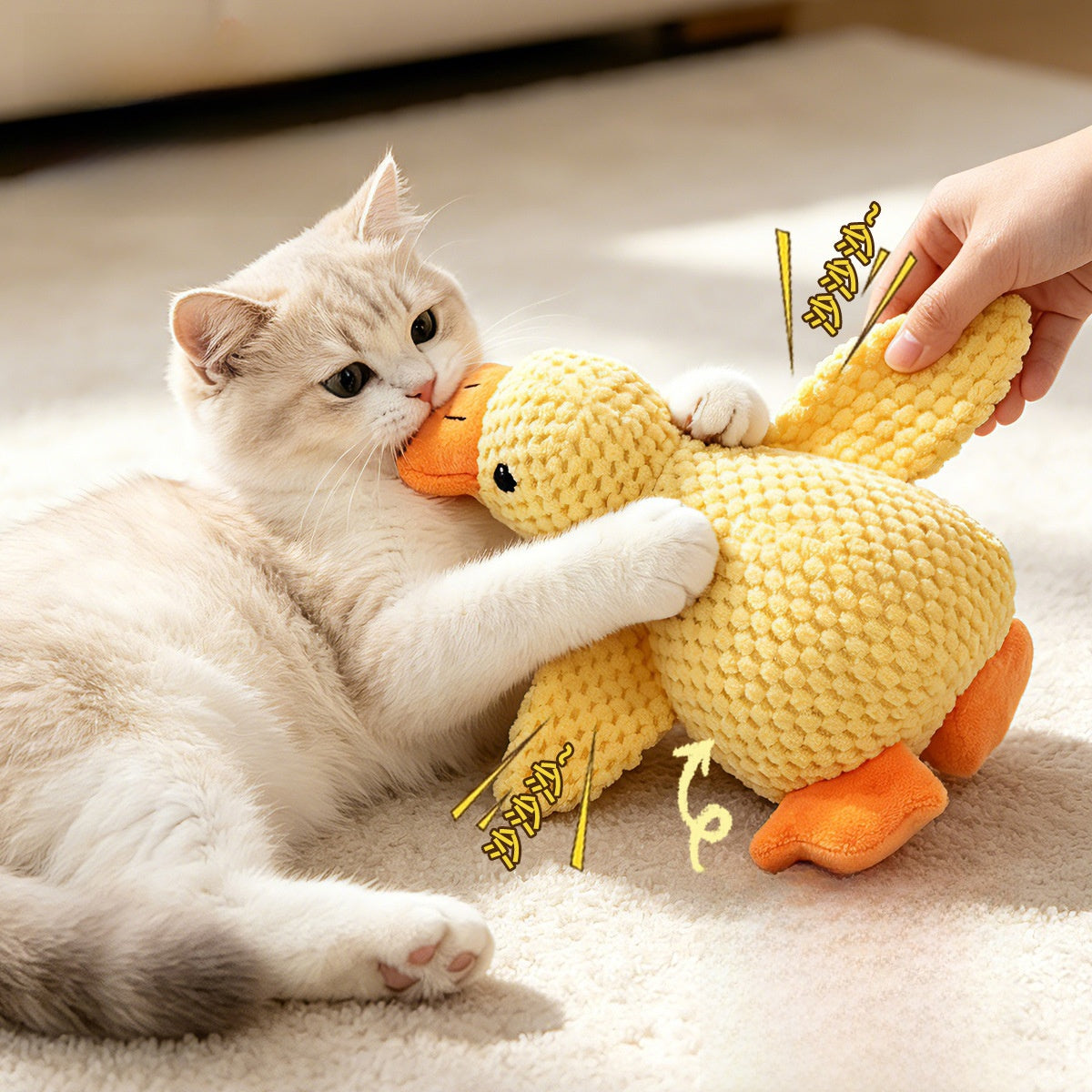Juguetes de peluche para gatos: pato, pájaro y ratón | GATOKOOL