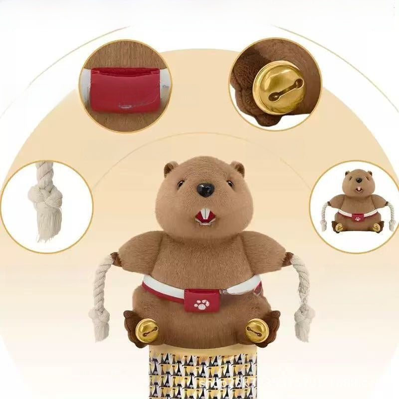 Guante de peluche con forma de castor para jugar con gatos | GATOKOOL
