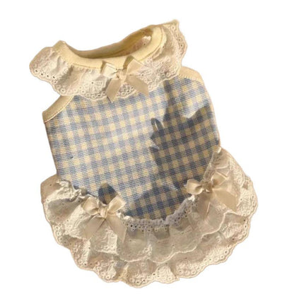 Vestido azul para gatos con encaje | GATOKOOL