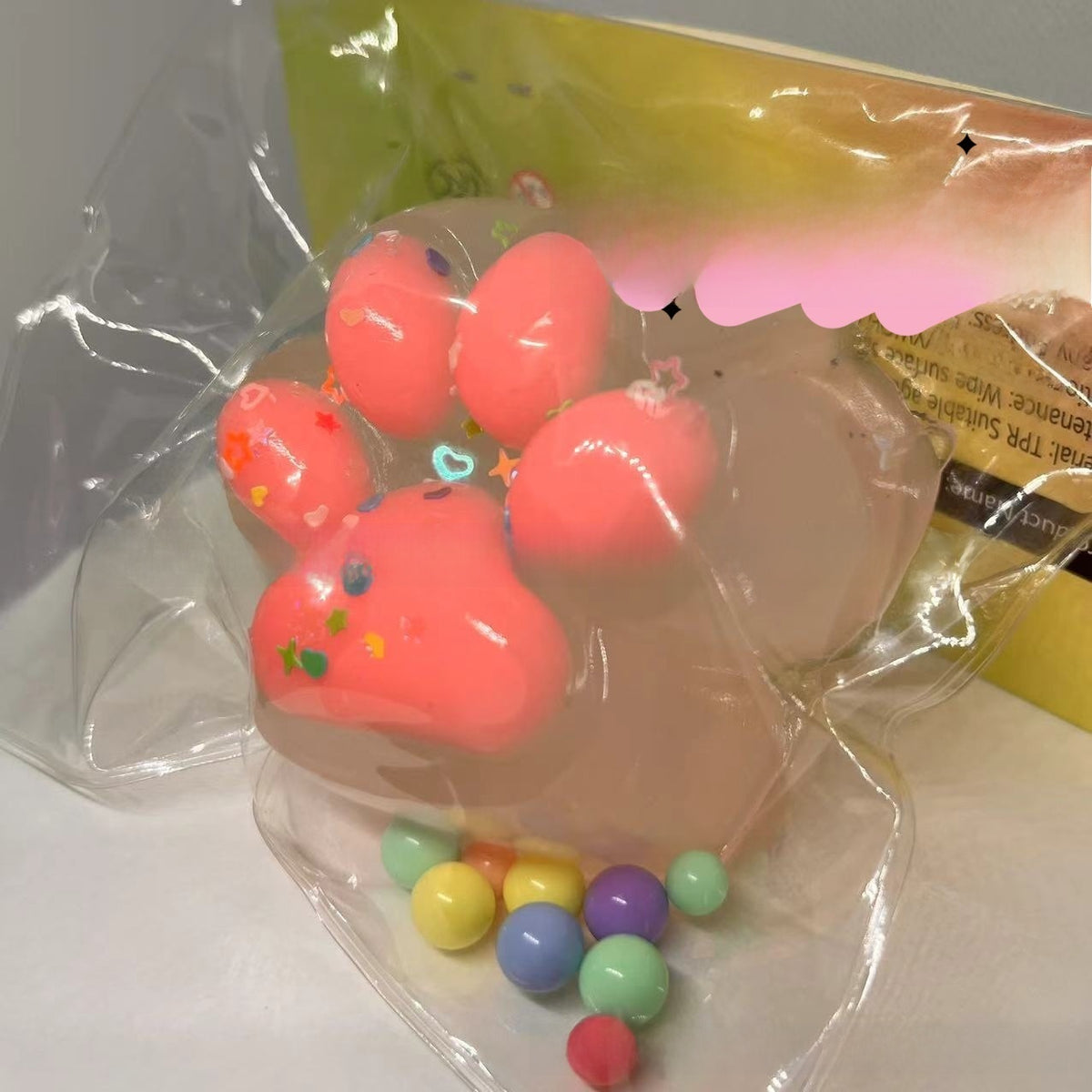 Squishy sensorial de patita de gato transparente | GATOKOOL