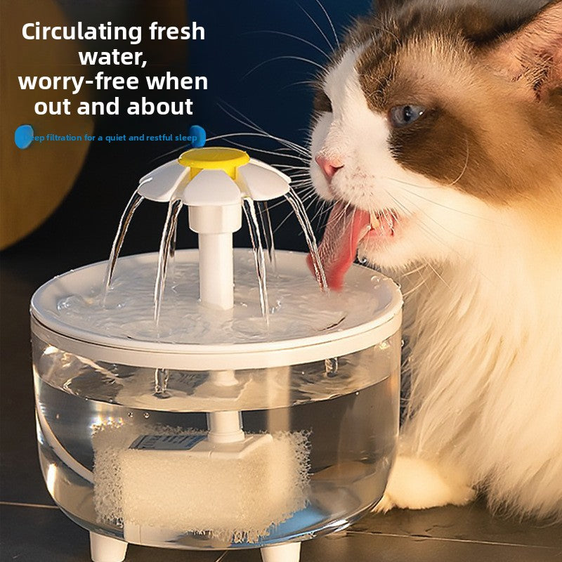 Fuente de agua USB para gatos con diseño de flor | GATOKOOL
