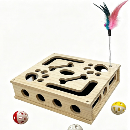 Caja de juegos para gatos de madera | GATOKOOL