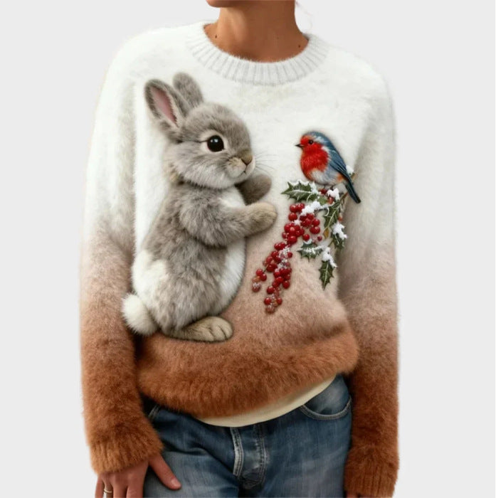 Sudadera de mujer con estampado de gato efecto 3D | GATOKOOL