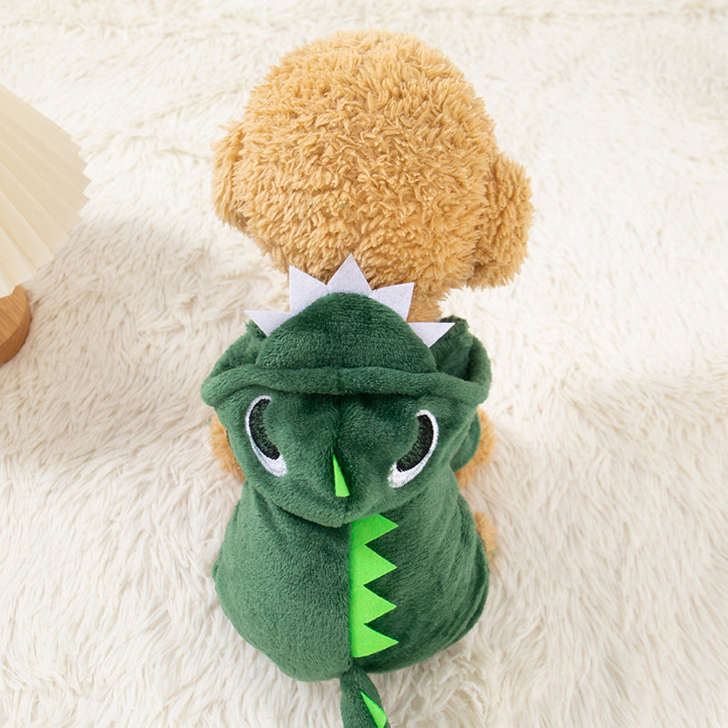 Disfraz afelpado de dinosaurio para gatos | GATOKOOL