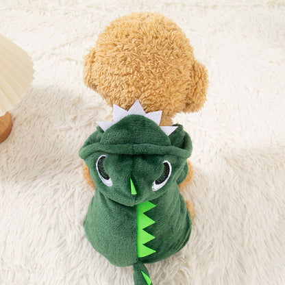 Disfraz afelpado de dinosaurio para gatos | GATOKOOL