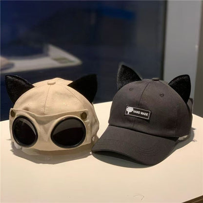 Gorra de aviador con orejas de gato para adultos | GATOKOOL