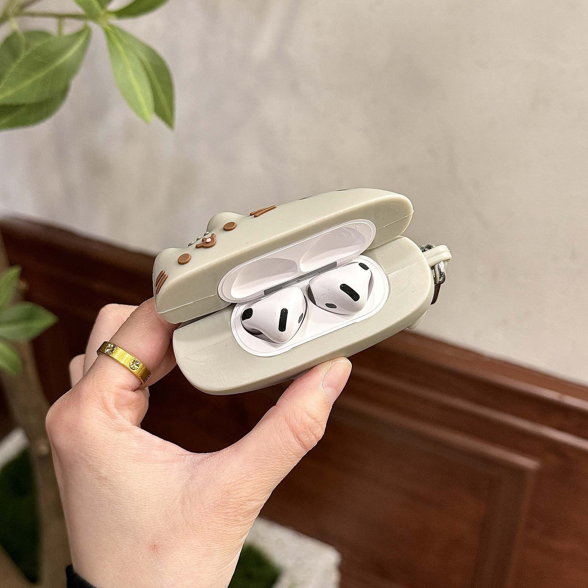 Funda para AirPods con gato y mosquetón | GATOKOOL