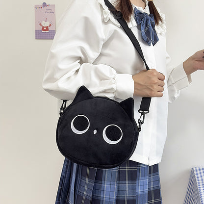 Bolso de peluche de gato negro con bandolera | GATOKOOL