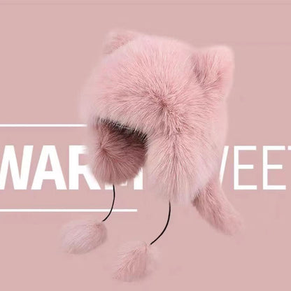Gorro de pelo sintético con orejas de gato | GATOKOOL