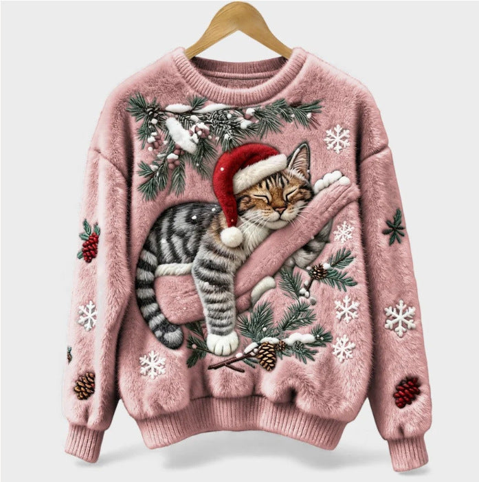 Sudadera de mujer con estampado de gato efecto 3D | GATOKOOL