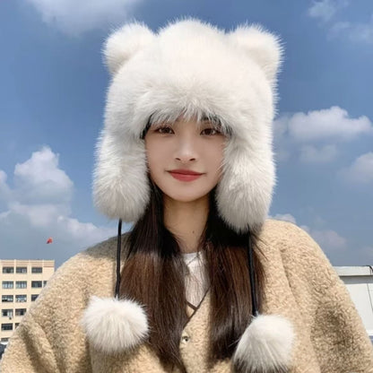 Gorro de pelo sintético con orejas de gato | GATOKOOL