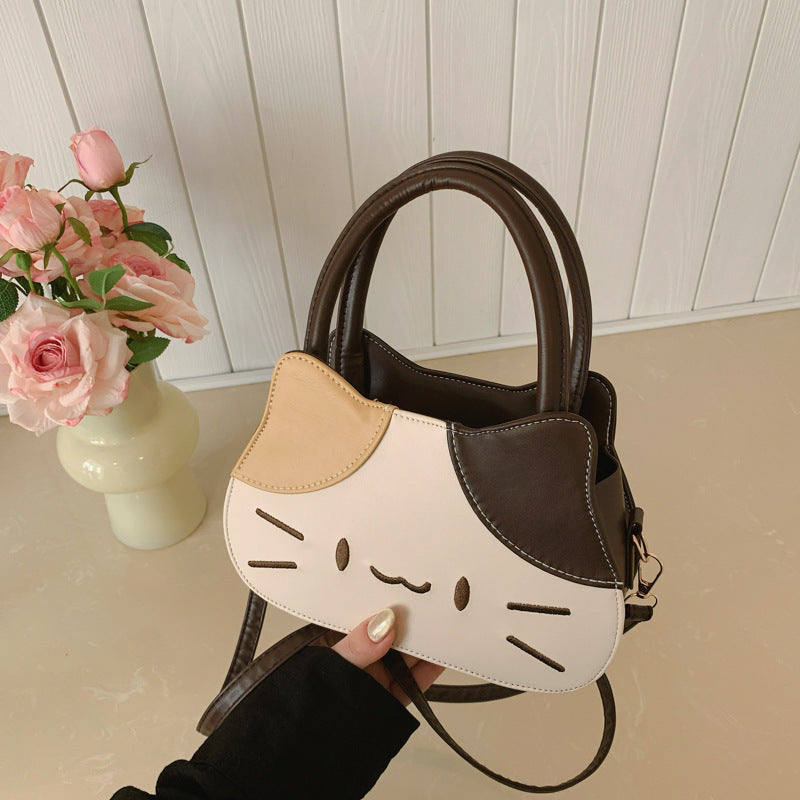 Bolso tote con diseño de gato en marrón | GATOKOOL