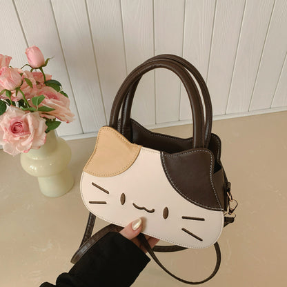 Bolso tote con diseño de gato en marrón | GATOKOOL