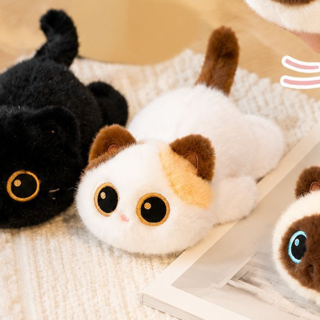 Gato de peluche tumbado de 22 cm | GATOKOOL