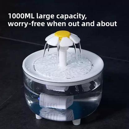 Fuente de agua USB para gatos con diseño de flor | GATOKOOL