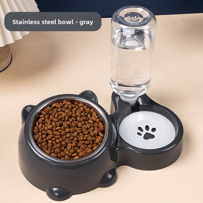Comedero y bebedero para gatos con cuenco inclinado | GATOKOOL