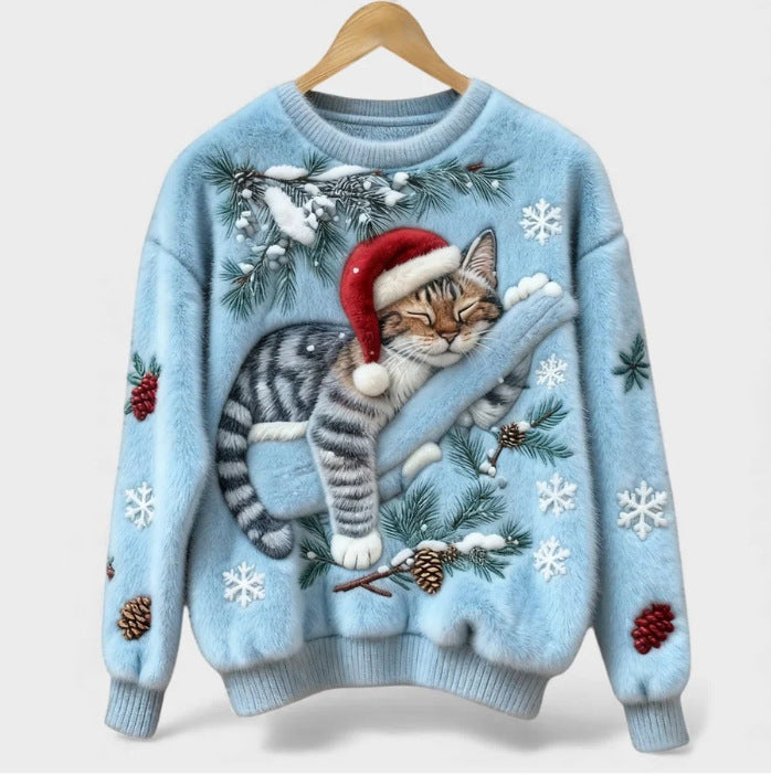 Sudadera de mujer con estampado de gato efecto 3D | GATOKOOL